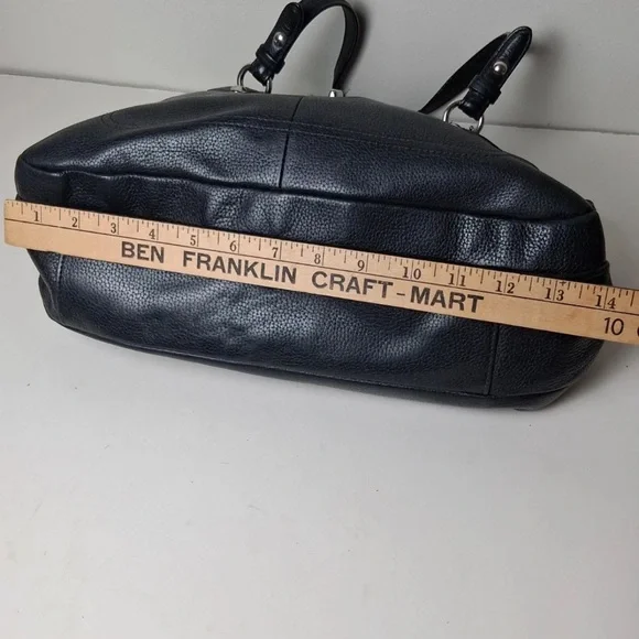 COACH Penelope Black Pebble Leather Shoulder Handbag - Picture 10 of 17